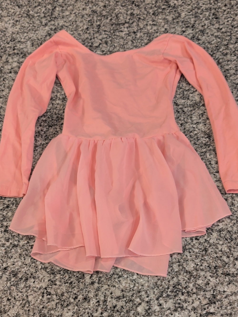Girls Pink Ballet Costume Dress - Long Sleeve Dance Skirt